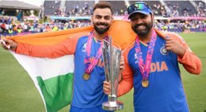 टी20 विश्व कप 2024 के फाइनल मुकाबले में जीत के बाद कोहली और रोहित शर्मा ने टी20 अंतरराष्ट्रीय से लिया संन्यास